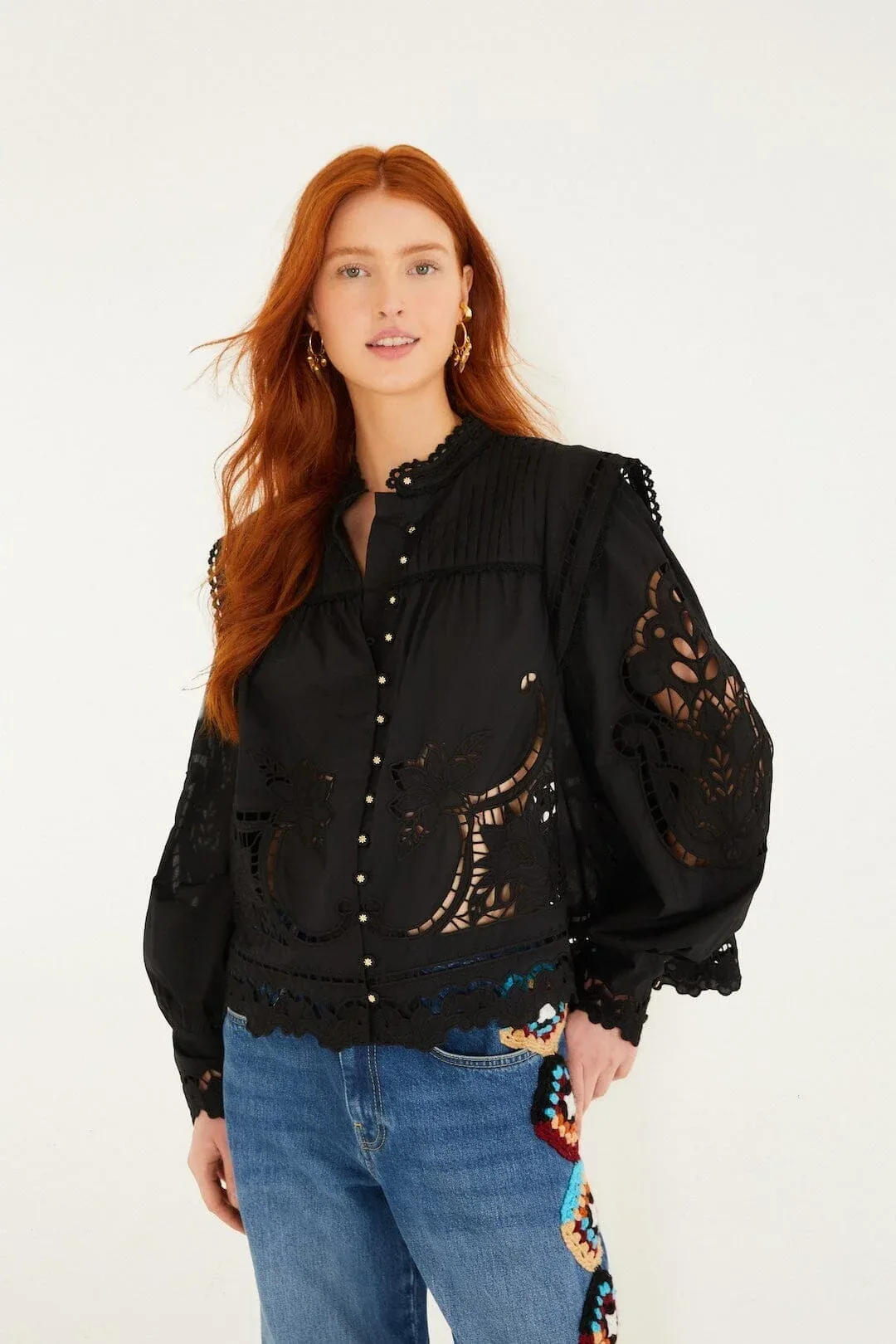 Richelieu Puff Sleeve Blouse
