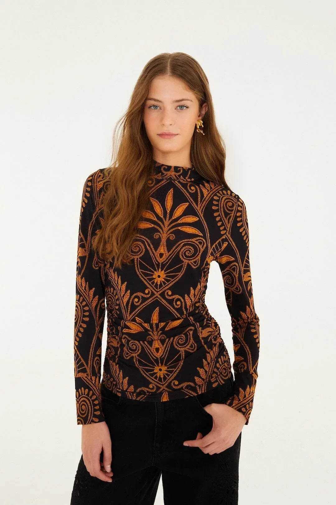 Cornely Ainika Ruched Waist Jersey Blouse