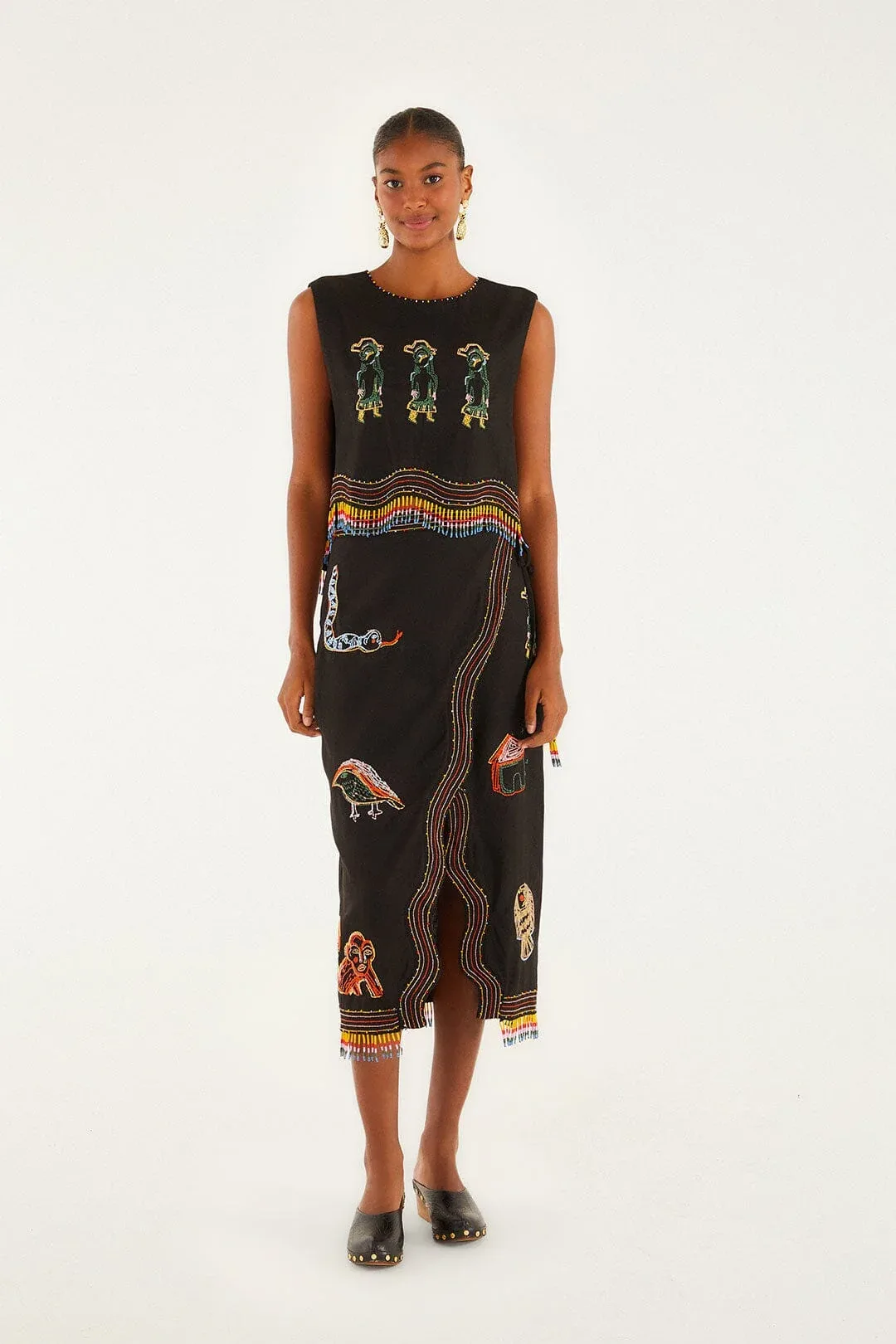 Ana Leovy Farm Rio Figures Lenzing Ecovero Euroflax Wrap Midi Skirt