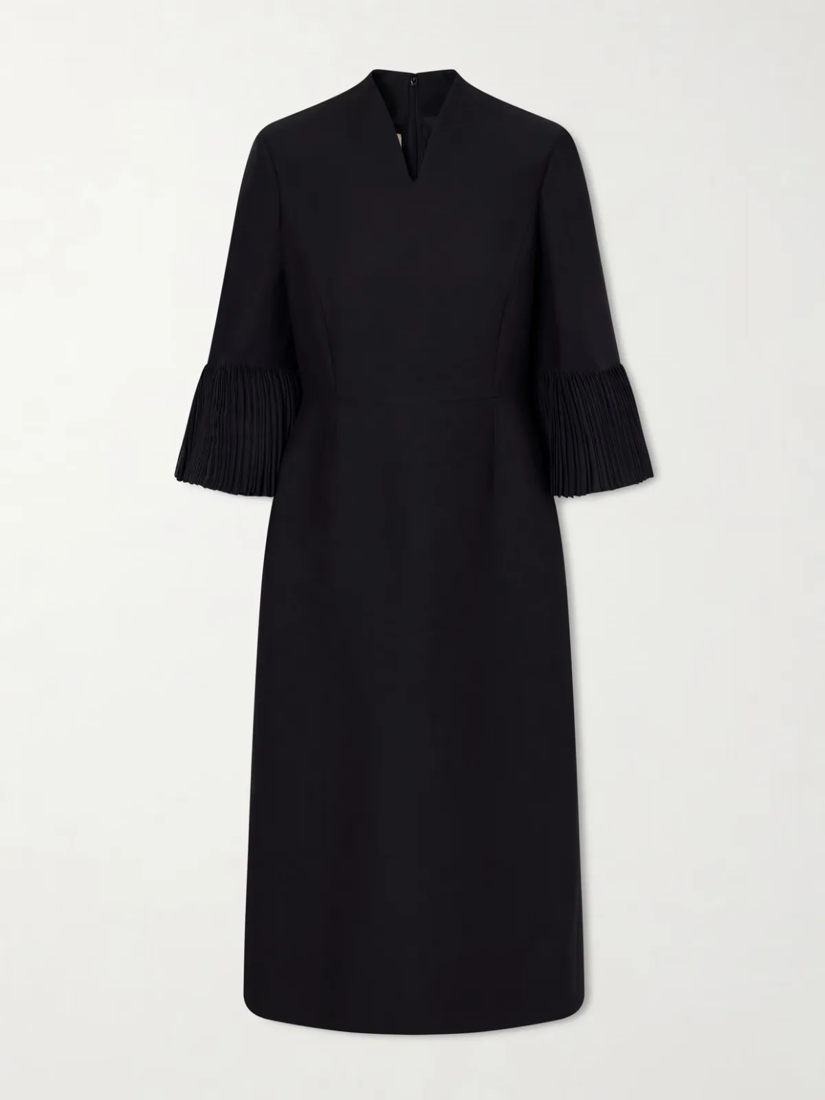 - Wool And Silk-blend Crepe Midi Dress -