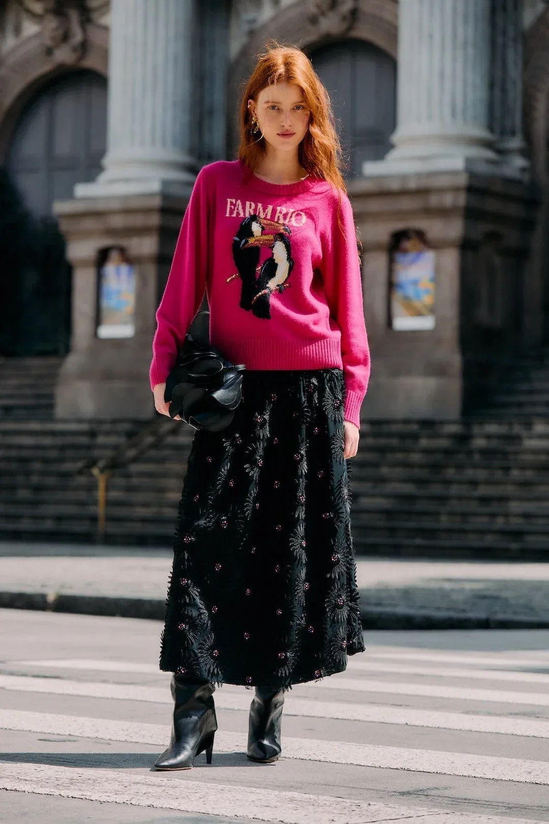 3d Flowers Embroidered Midi Skirt by FARM Rio
