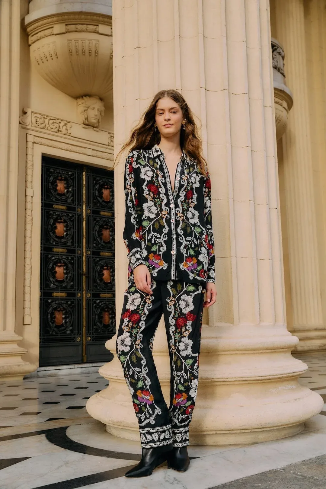 Rococo Flowers Pockets Pants