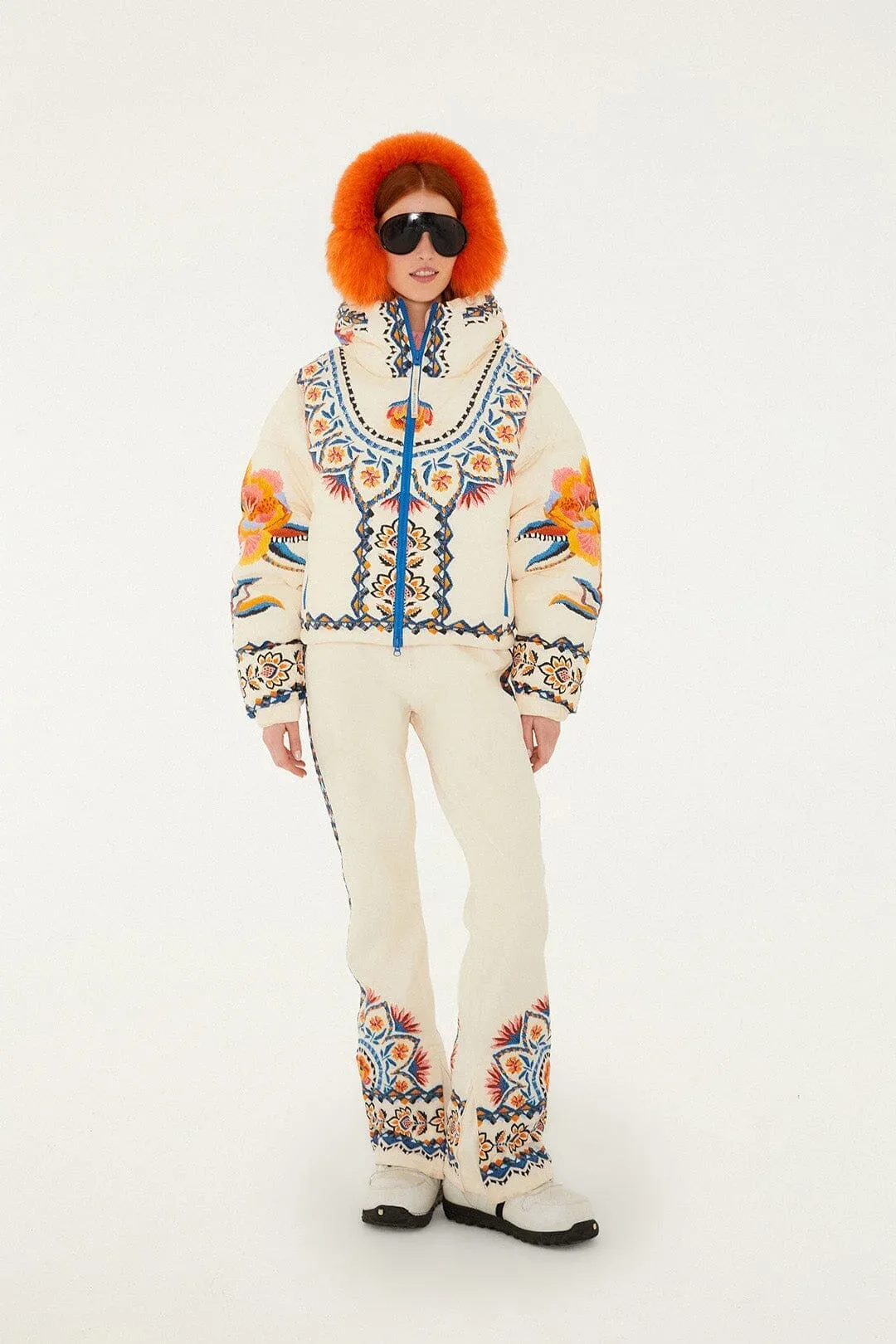 Lucy Floral Suspenders Ski Pants by FARM Rio