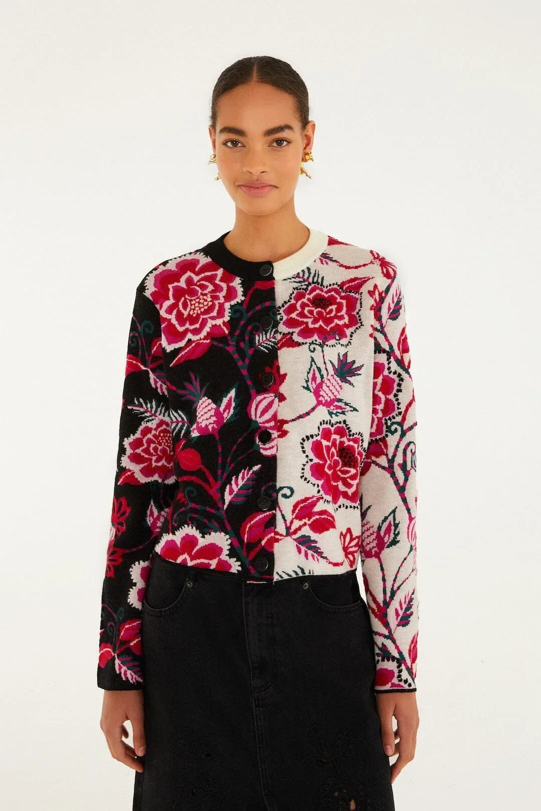 Mixed Winter Garden Knit Cardigan