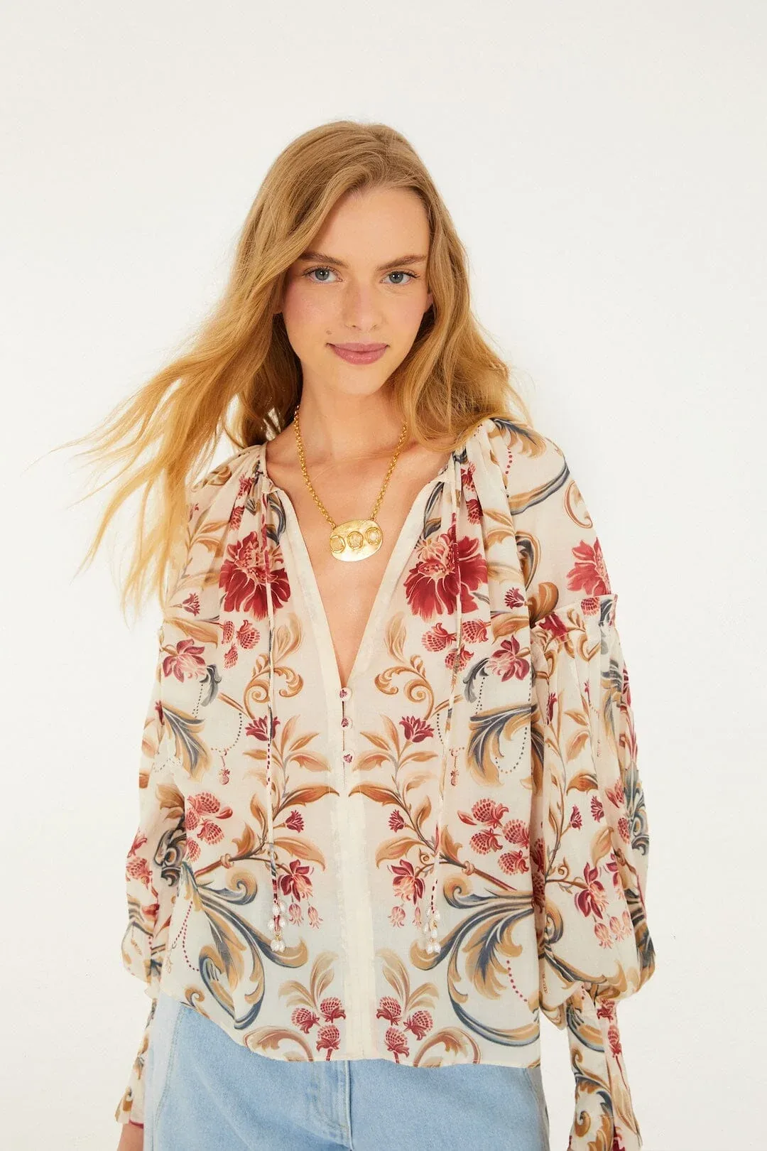 Royal Garden Tassels Blouse