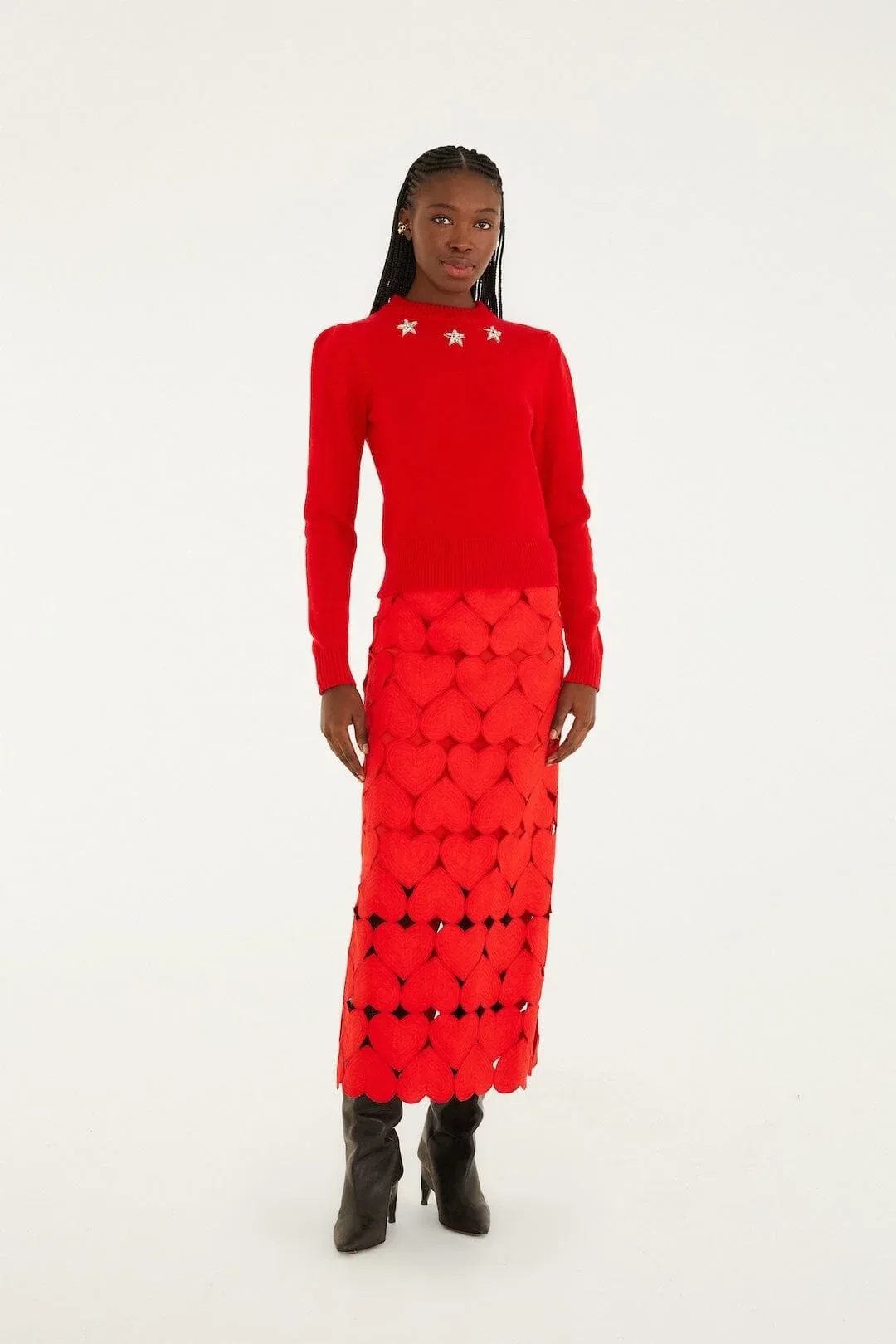 Hearts Midi Skirt by FARM Rio