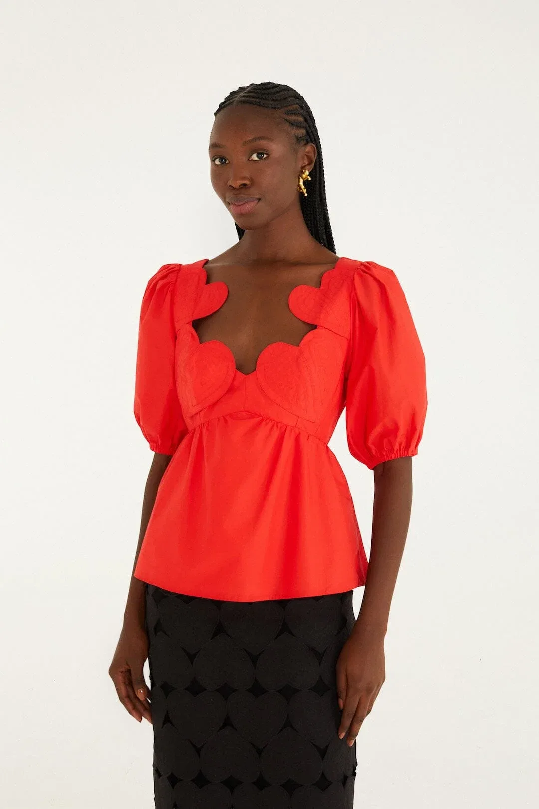 Heart Short Sleeve Blouse