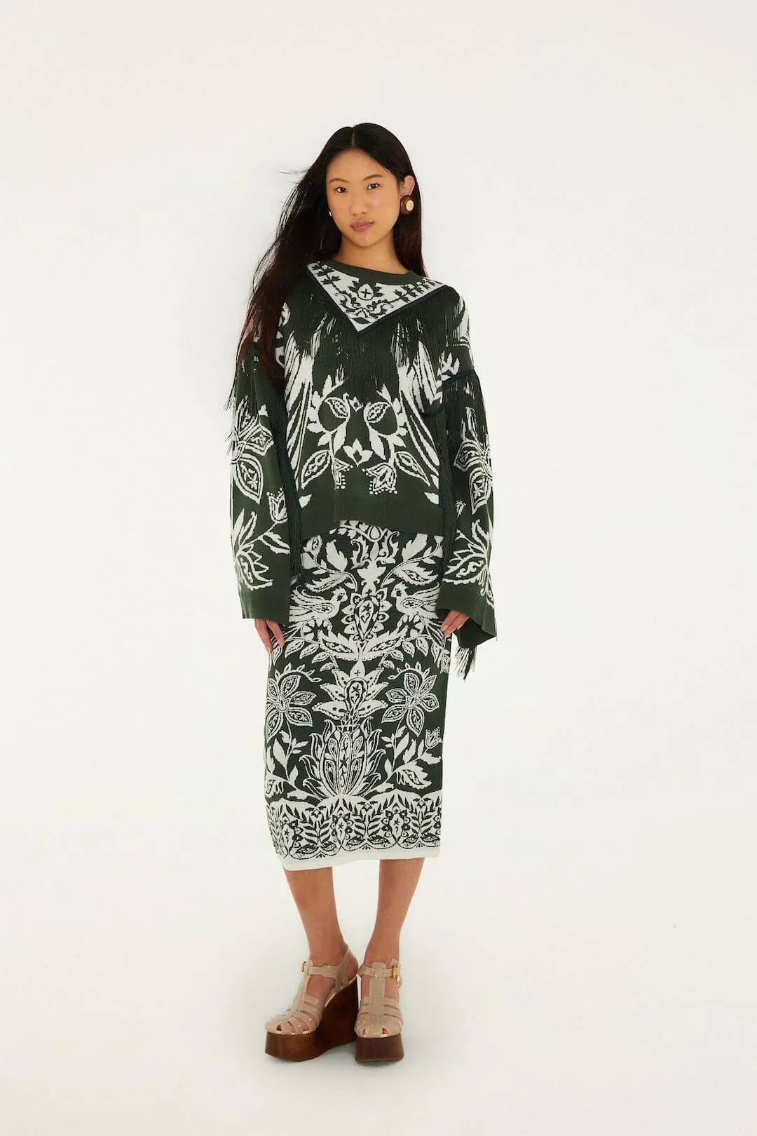 Miranda Fringes Knit Sweater by FARM Rio