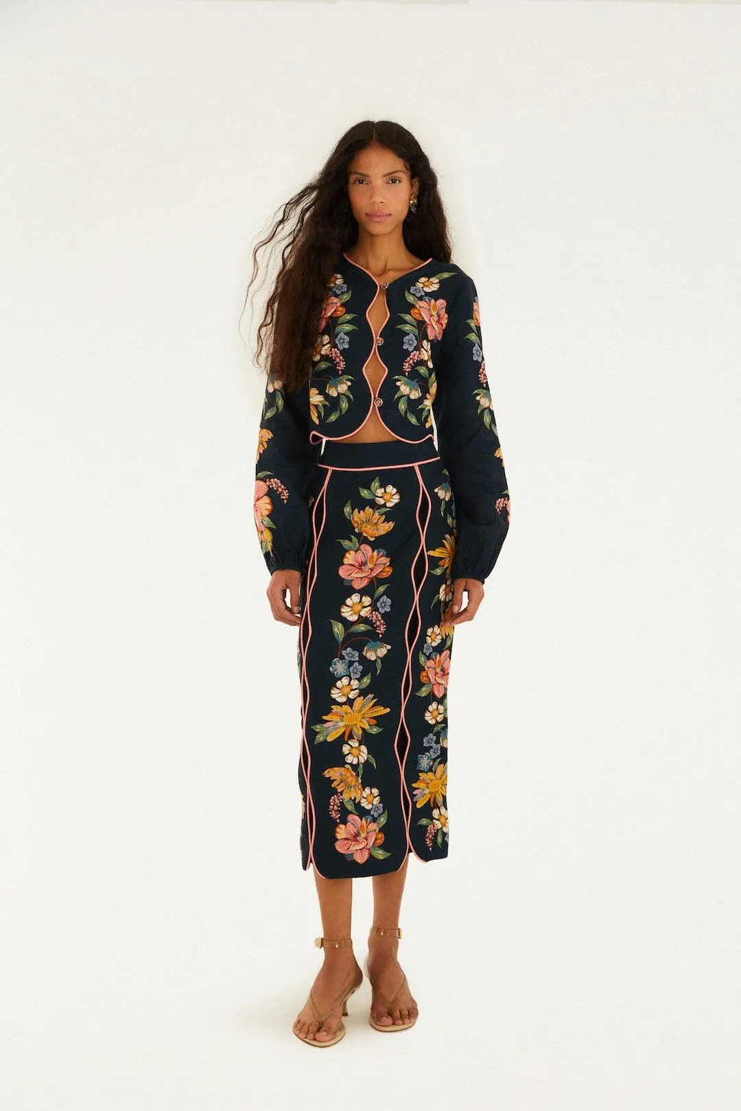 Maira Floral Midi Skirt