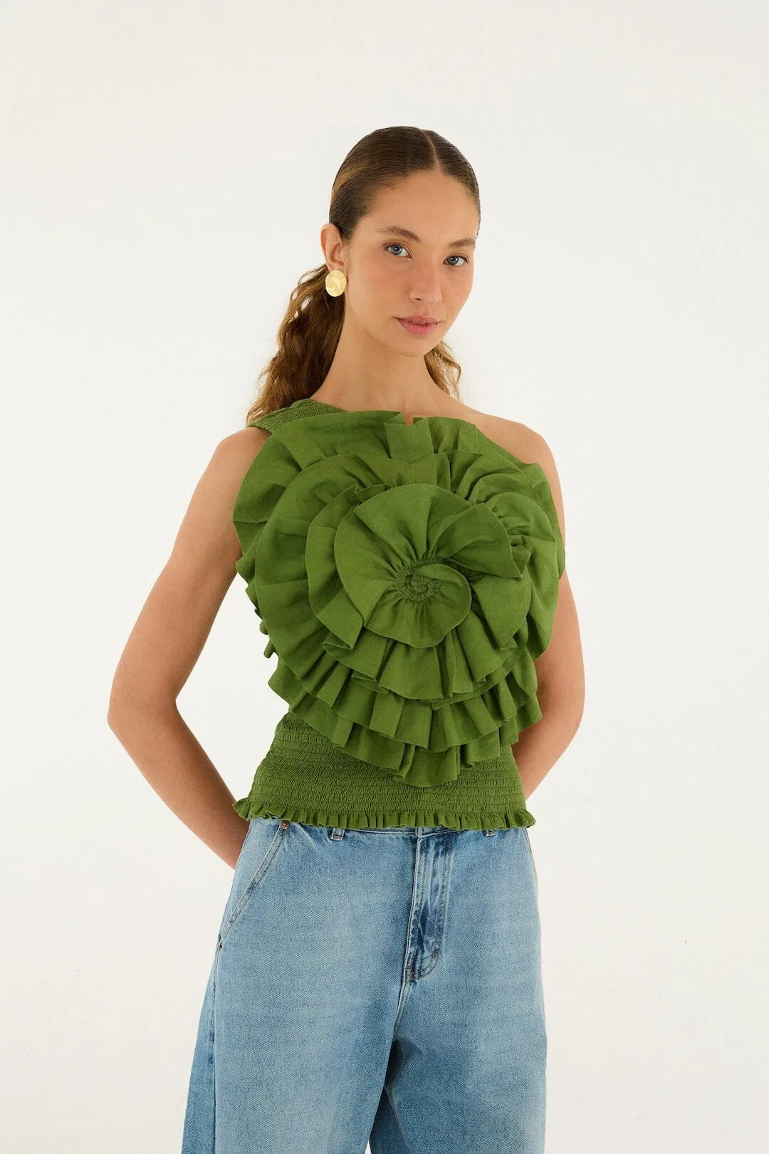 One Shoulder Blouse by FARM Rio
