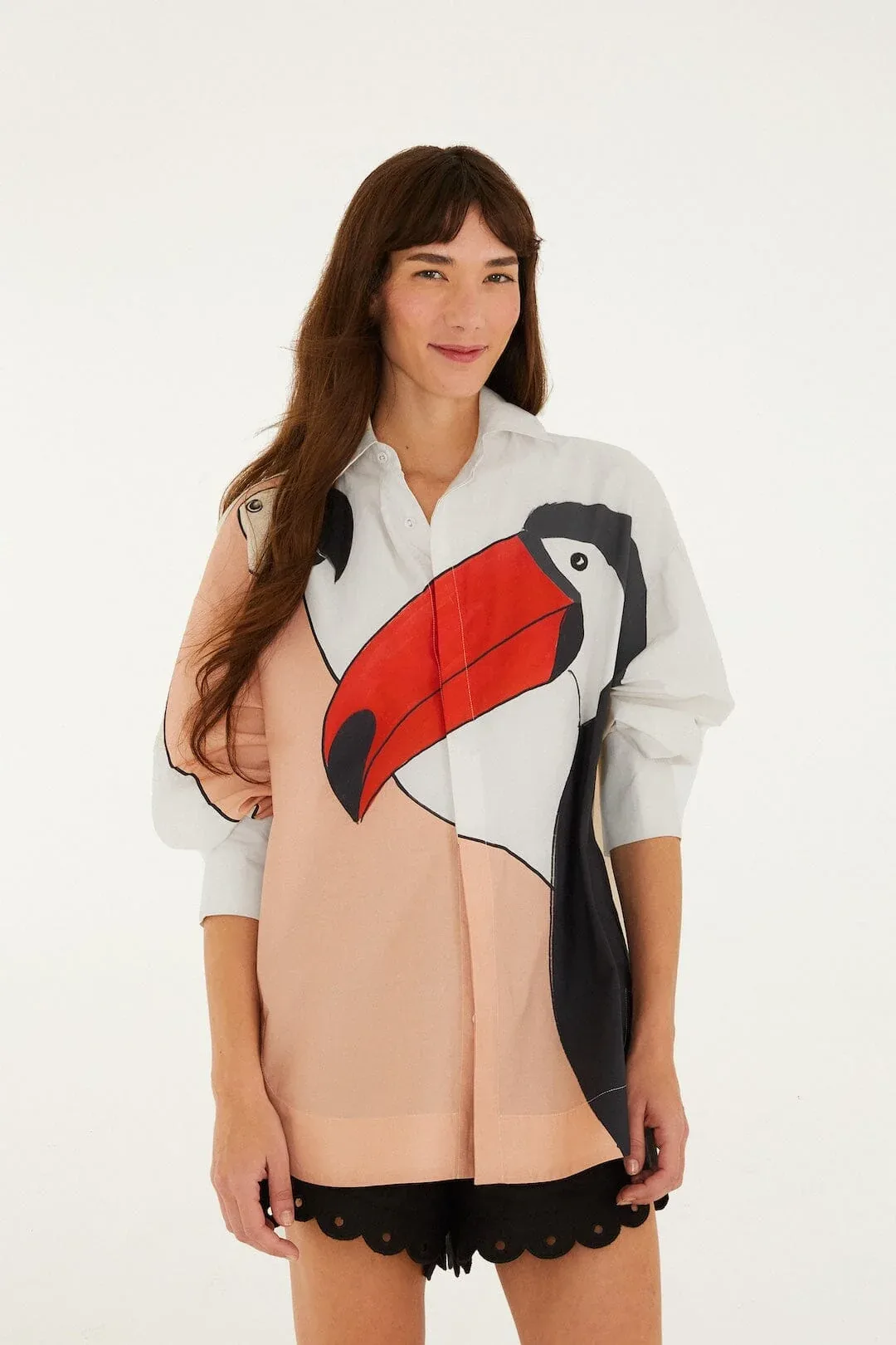 Graphic Birds Shirt by FARM Rio
