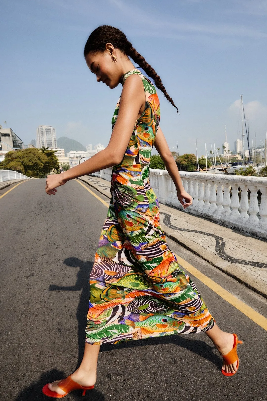 Fish Sea Sleeveless Maxi Dress by FARM Rio