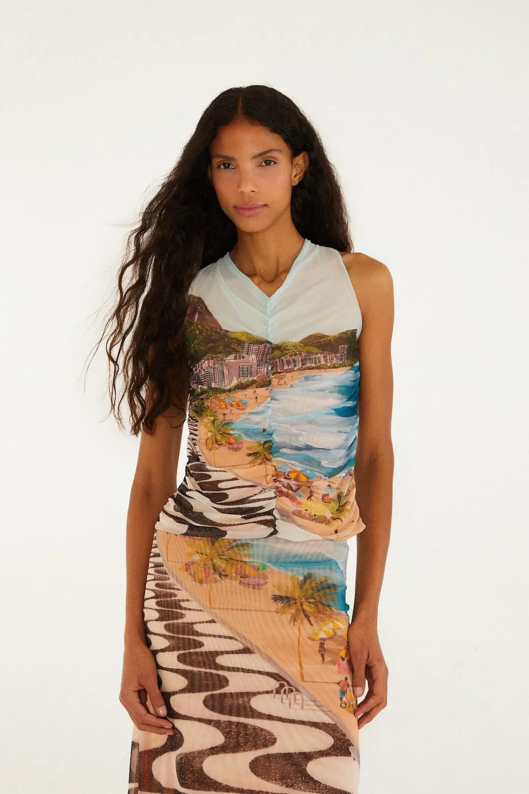 Copacabana Beach Sleeveless Blouse by FARM Rio