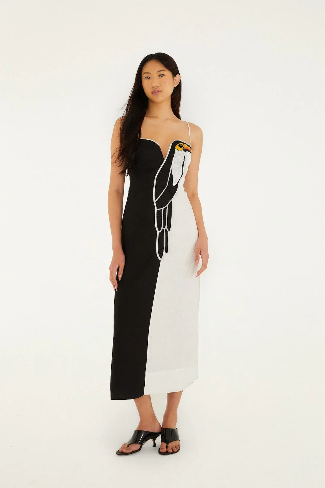 Embroidered Toucan Sleeveless Maxi Dress by FARM Rio