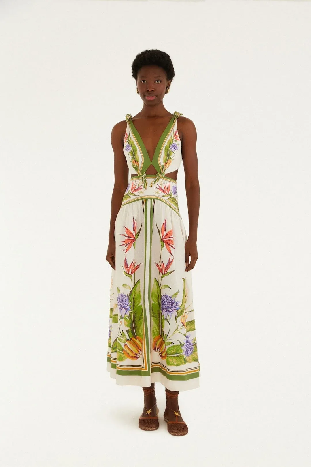 Tropical Scarf Maxi Dress