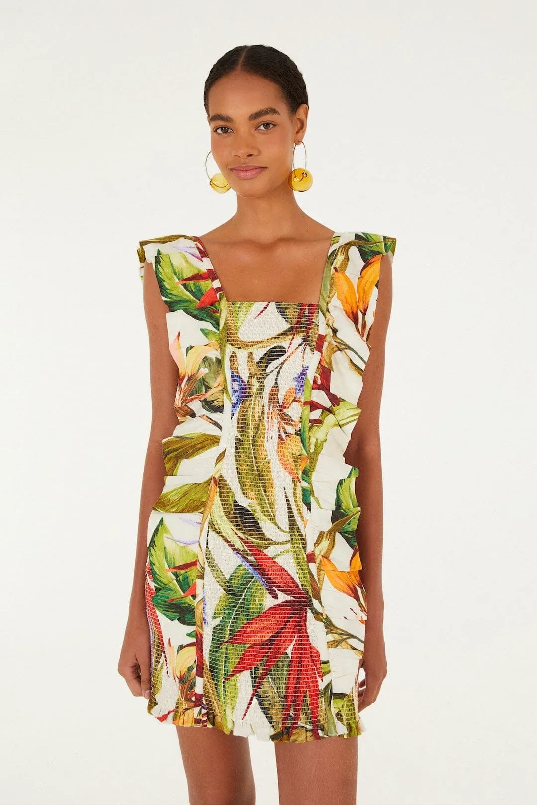 Florart Short Sleeve Mini Dress by FARM Rio