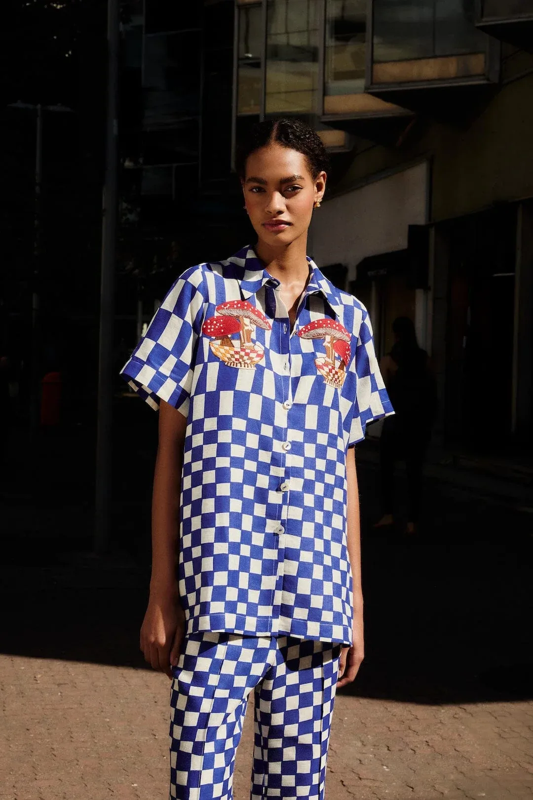 Dream Checkered Short Sleeve Shirt by FARM Rio