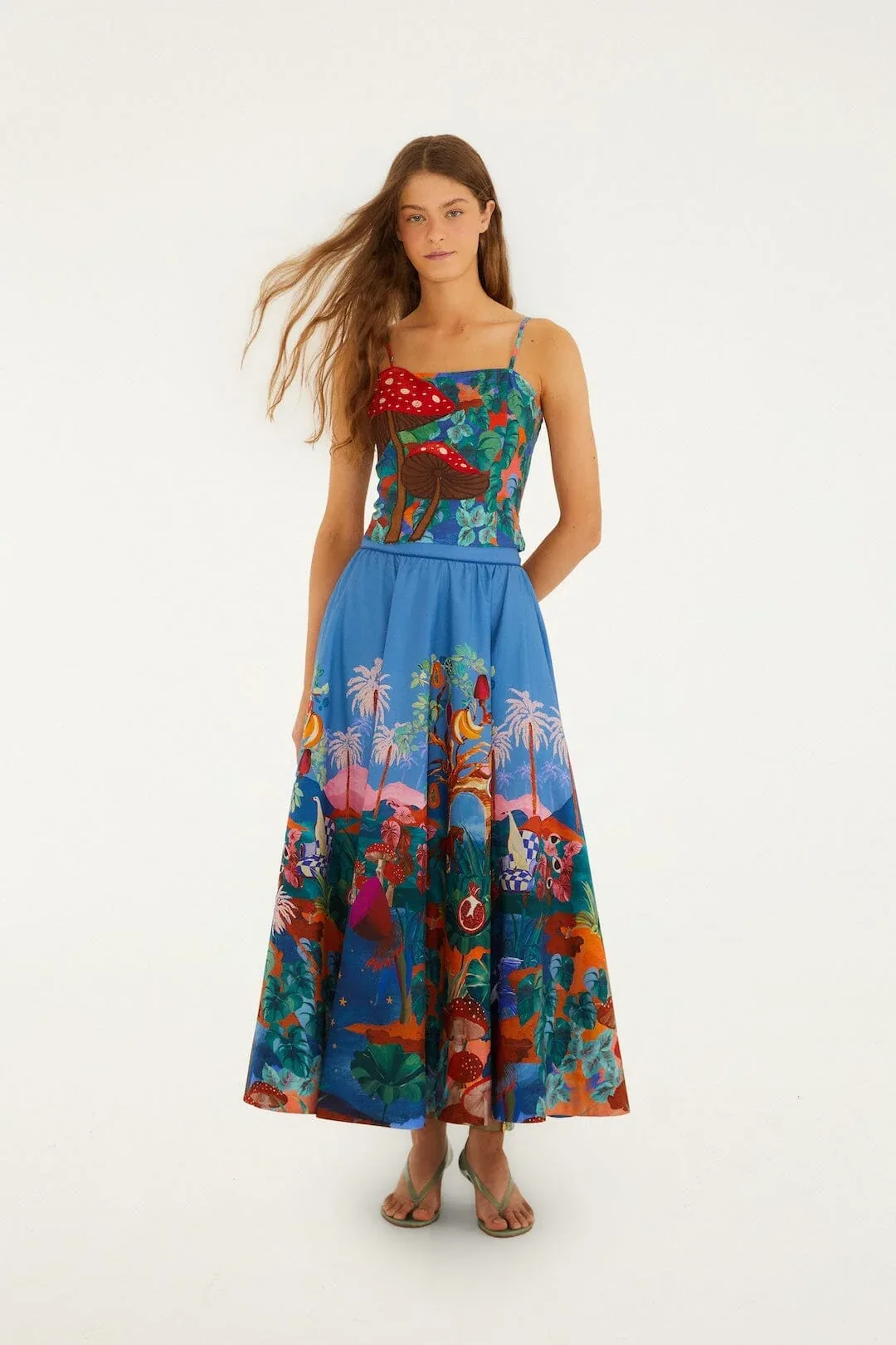 Dream Landscape Midi Skirt