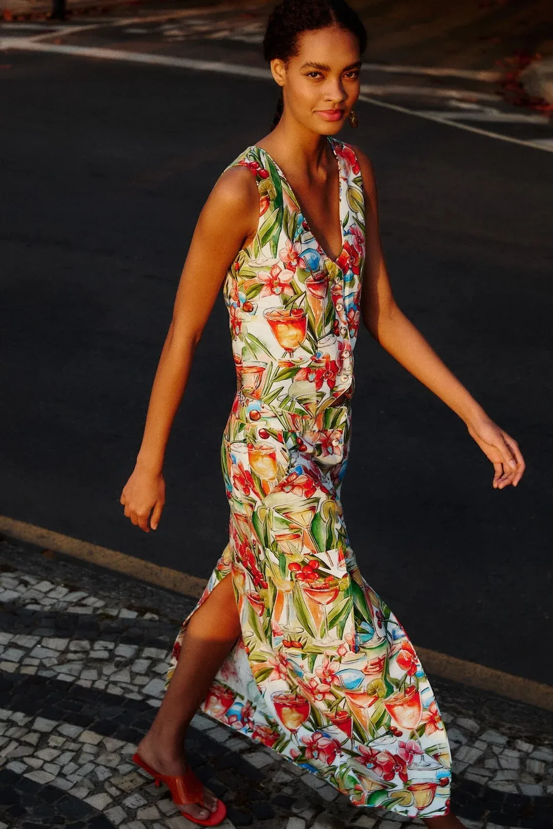 Sand Cocktail Midi Skirt
