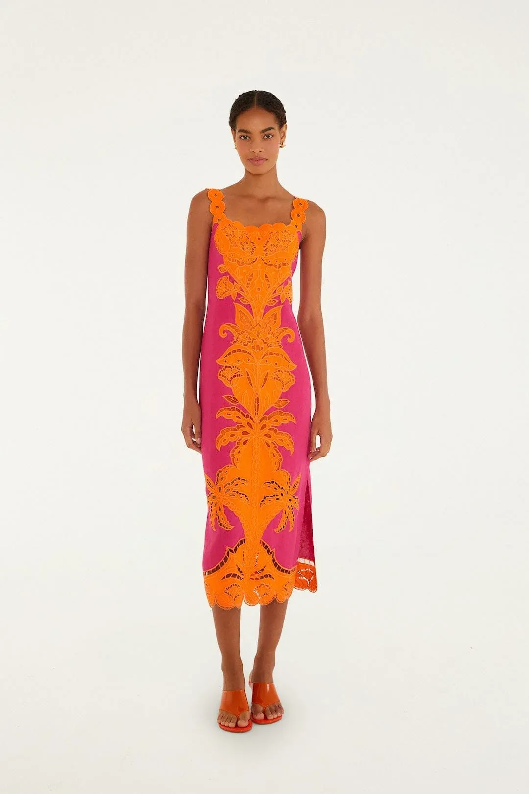 Cutwork Midi Dress