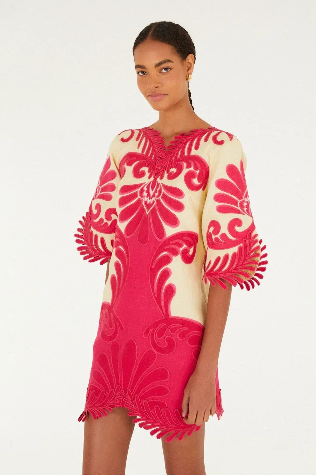 Spring Arabesc Embroidered Mini Dress by FARM Rio