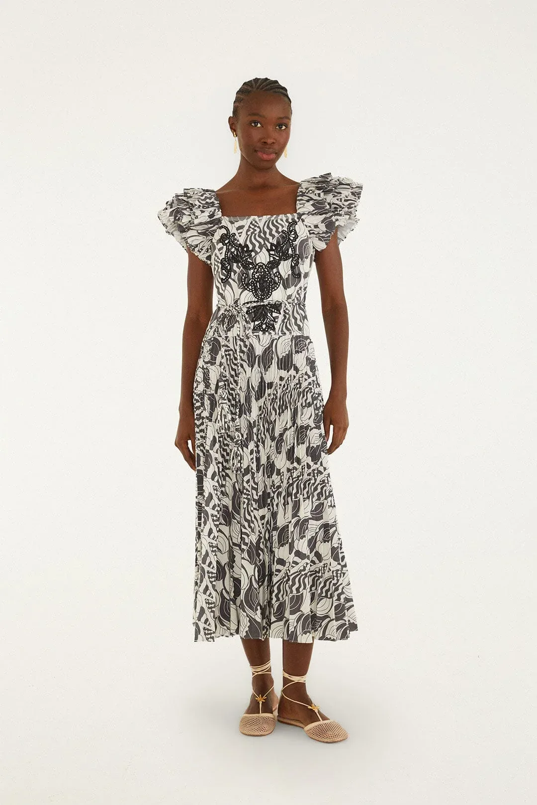 Seashell Serenade Pleated Maxi Dress