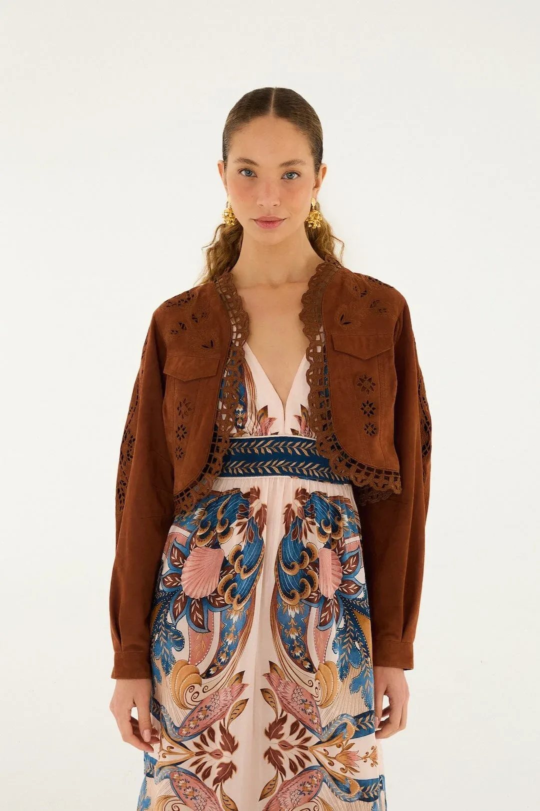 Richelieu Cropped Leather Jacket by FARM Rio