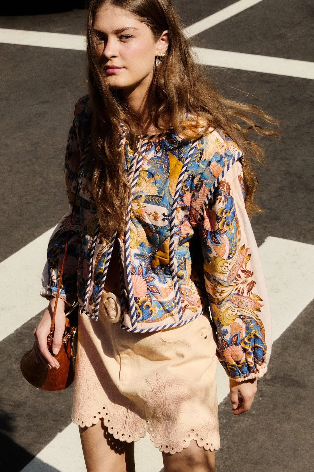 Sea Garden Scarf Buttoned Jacket