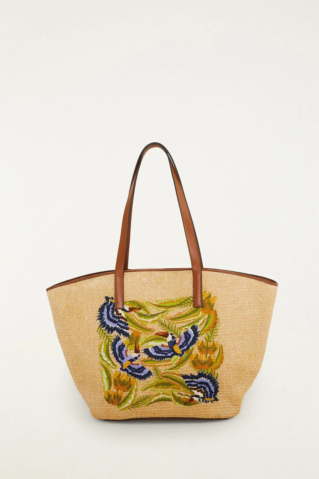 Raffia Basket Tote Bag Large by FARM Rio