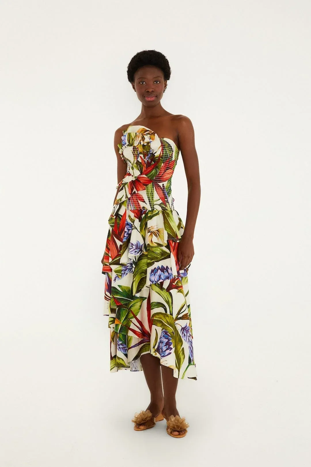 Florart Strapless Maxi Dress