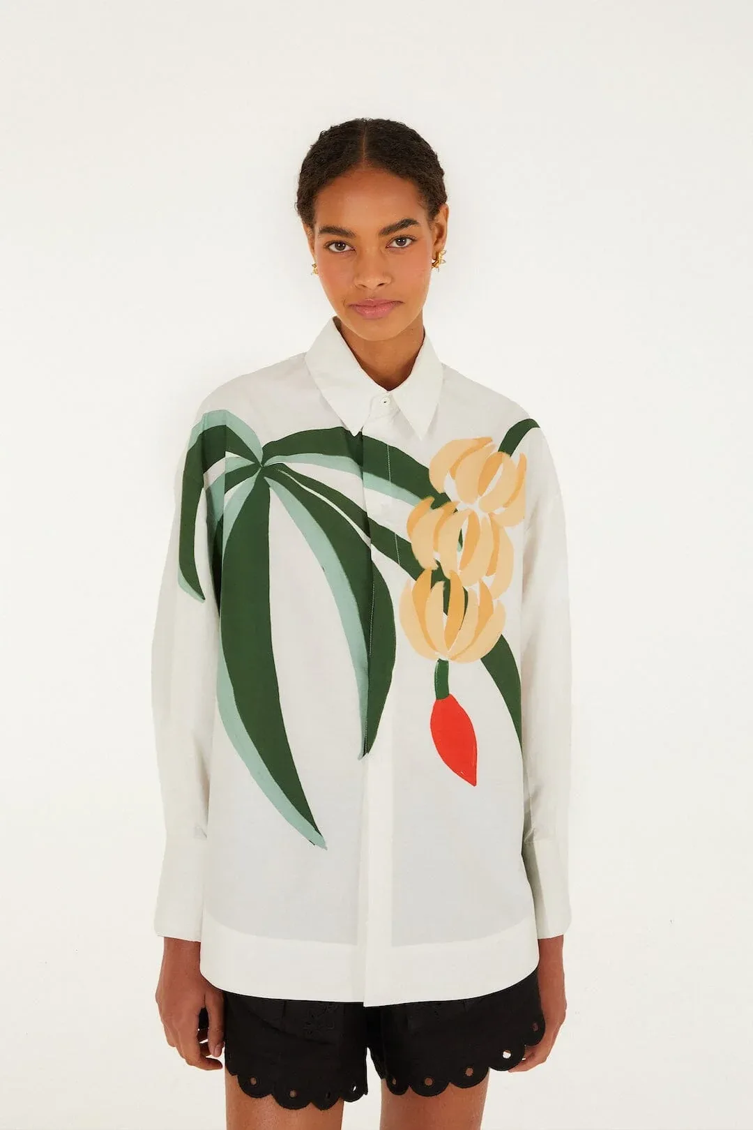 Graphic Banana Tree Applique Shirt by FARM Rio