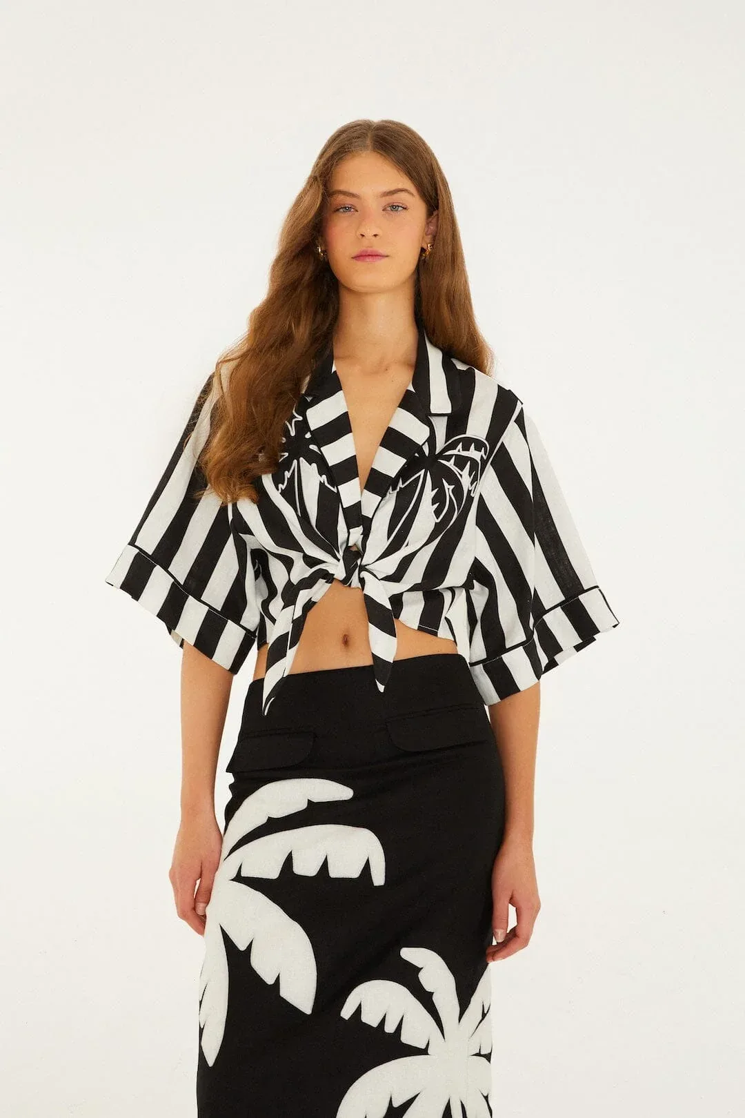 Spring Stripes Short Sleeve Crop Top