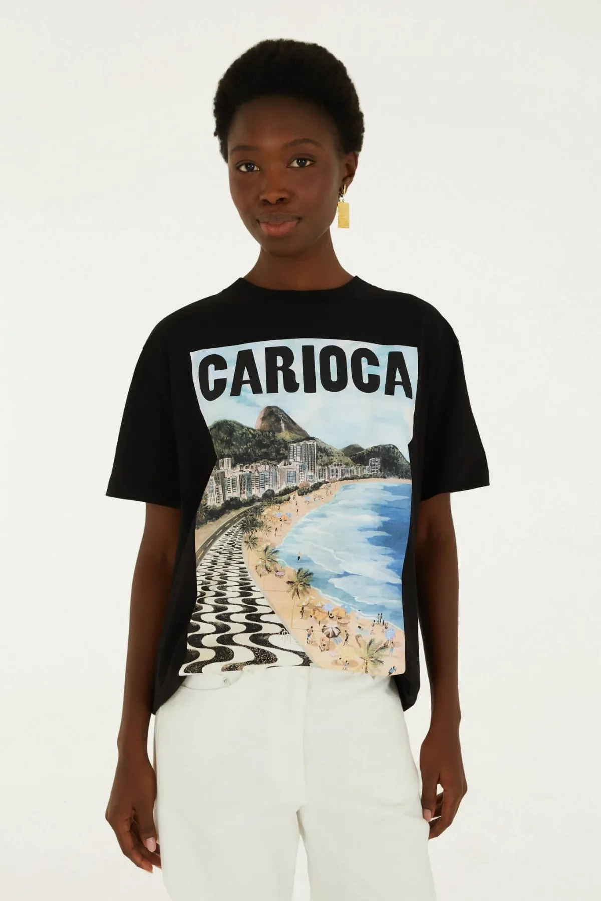 Black Landscape Carioca Relaxed T-Shirt