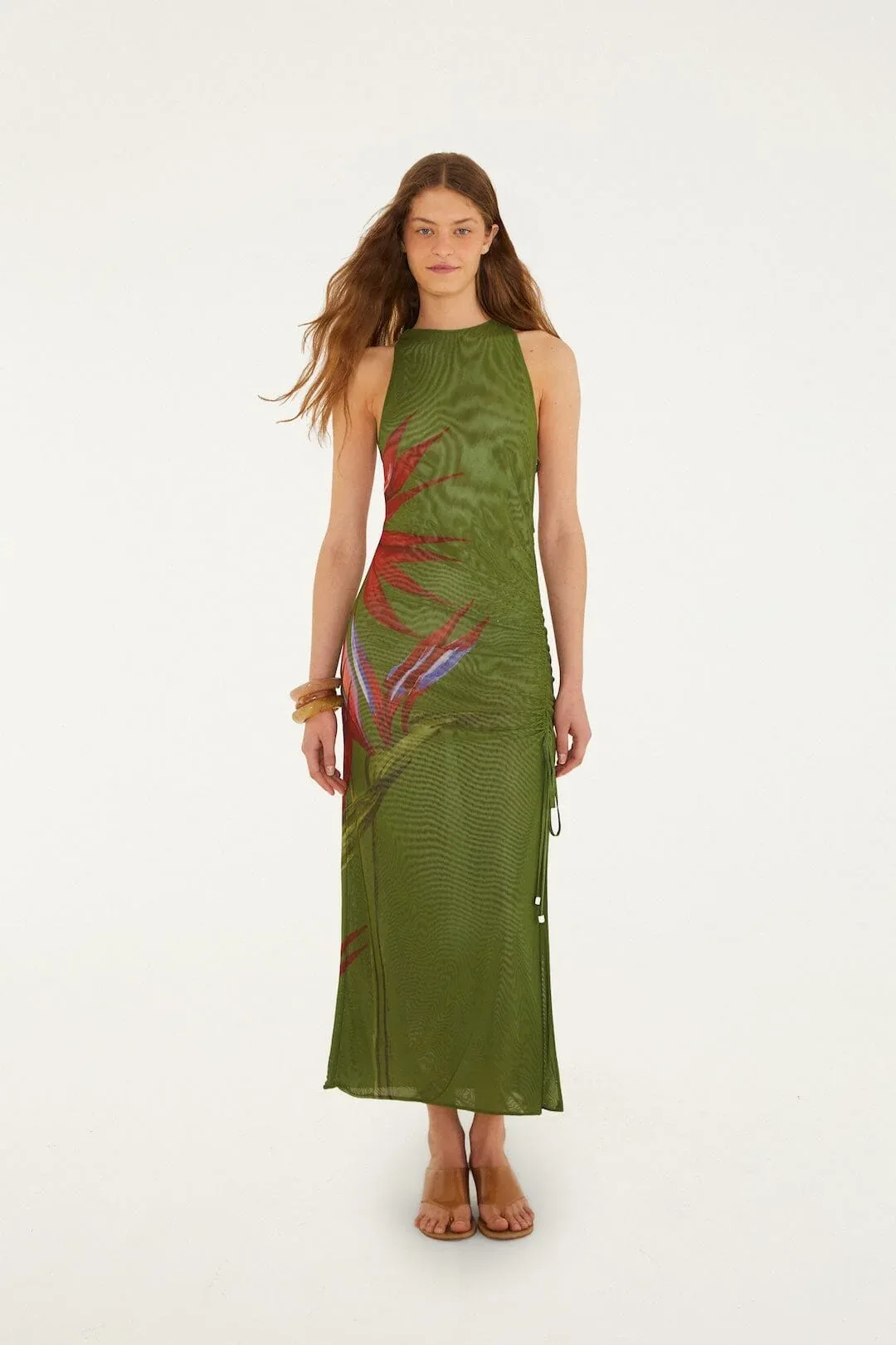 Dark Green Strelitzia Maxi Dress by FARM Rio