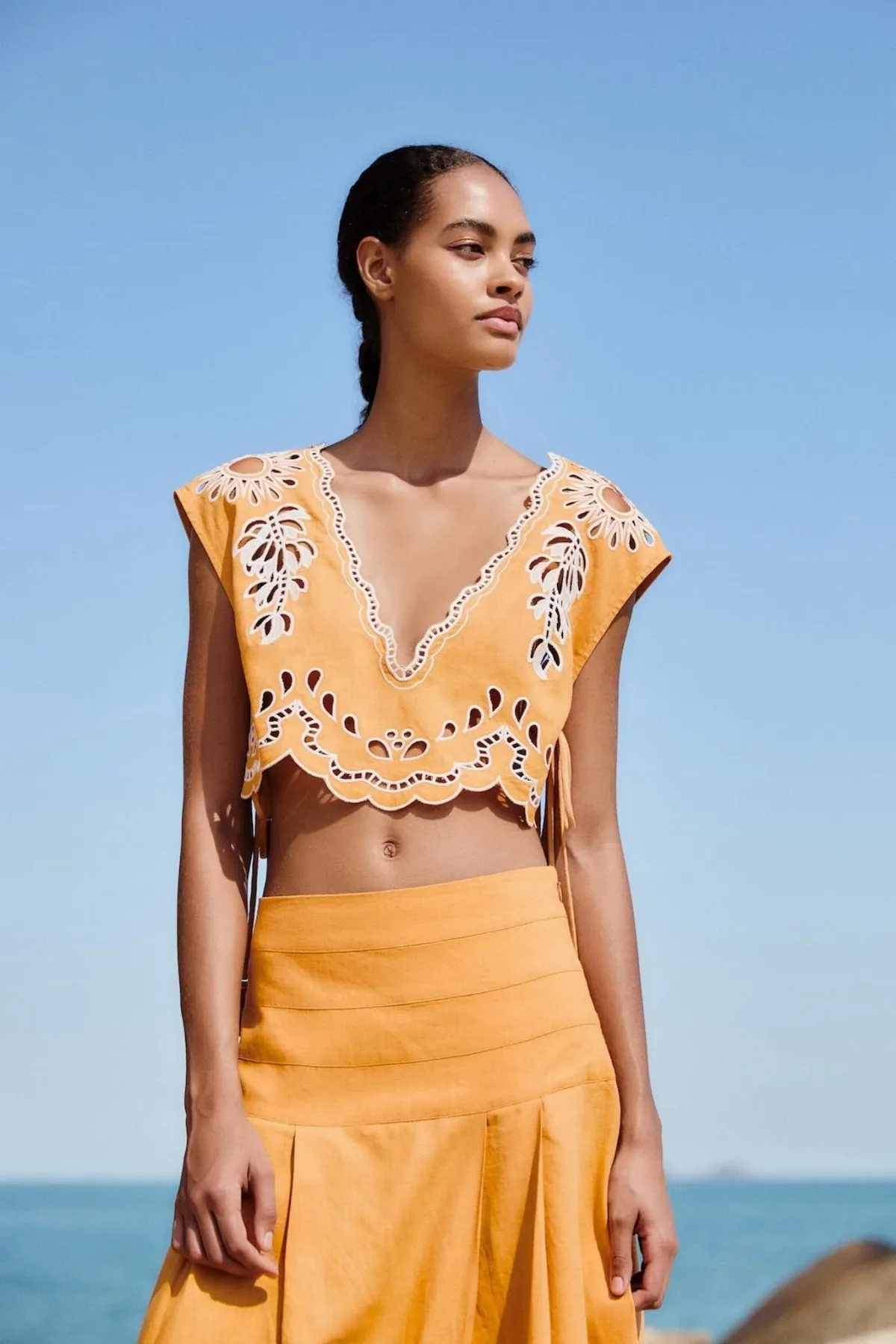 Camel Banana Tree Blouse by FARM Rio
