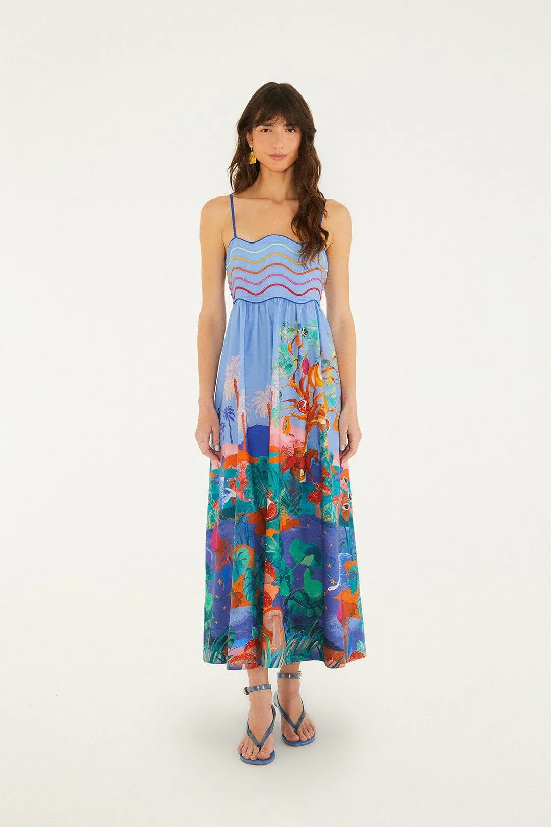 Dream Landscape Sleeveless Maxi Dress