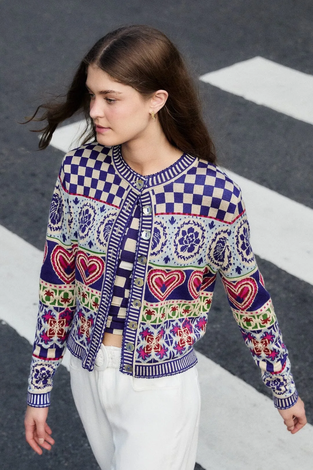 Rainbow Kaleidoscope Ainika Knit Cardigan by FARM Rio