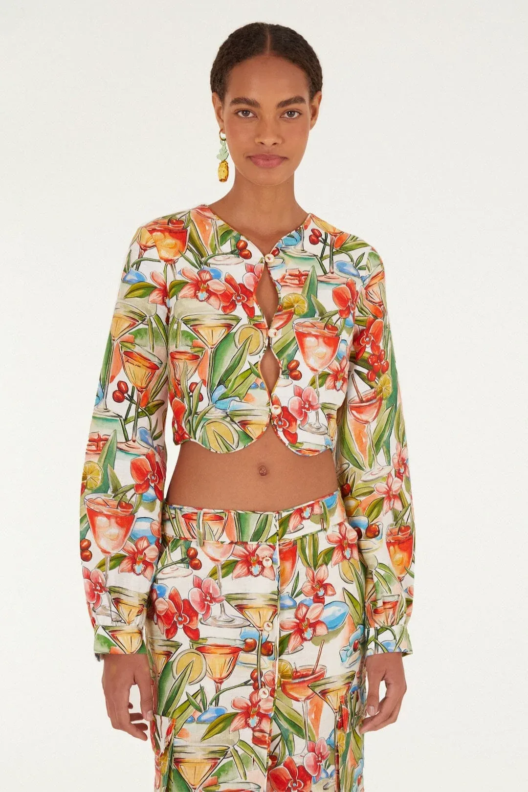 Cocktail Wavy Long Sleeve Top
