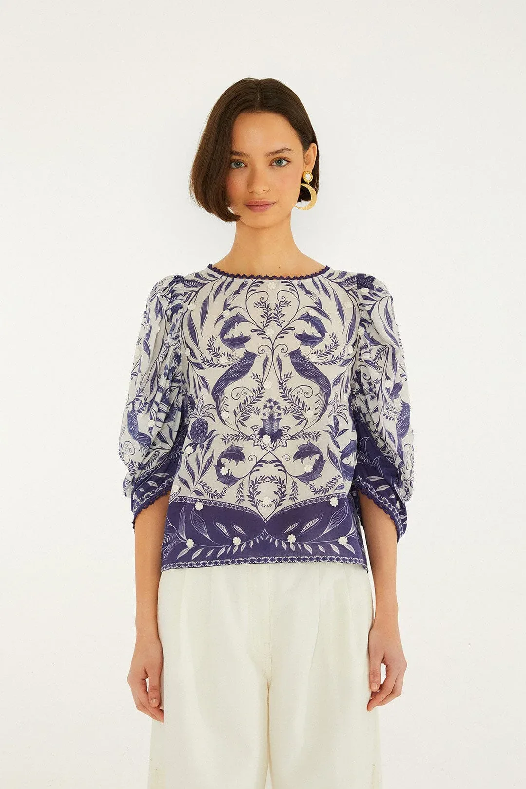 Nina 3d Flowers Blouse