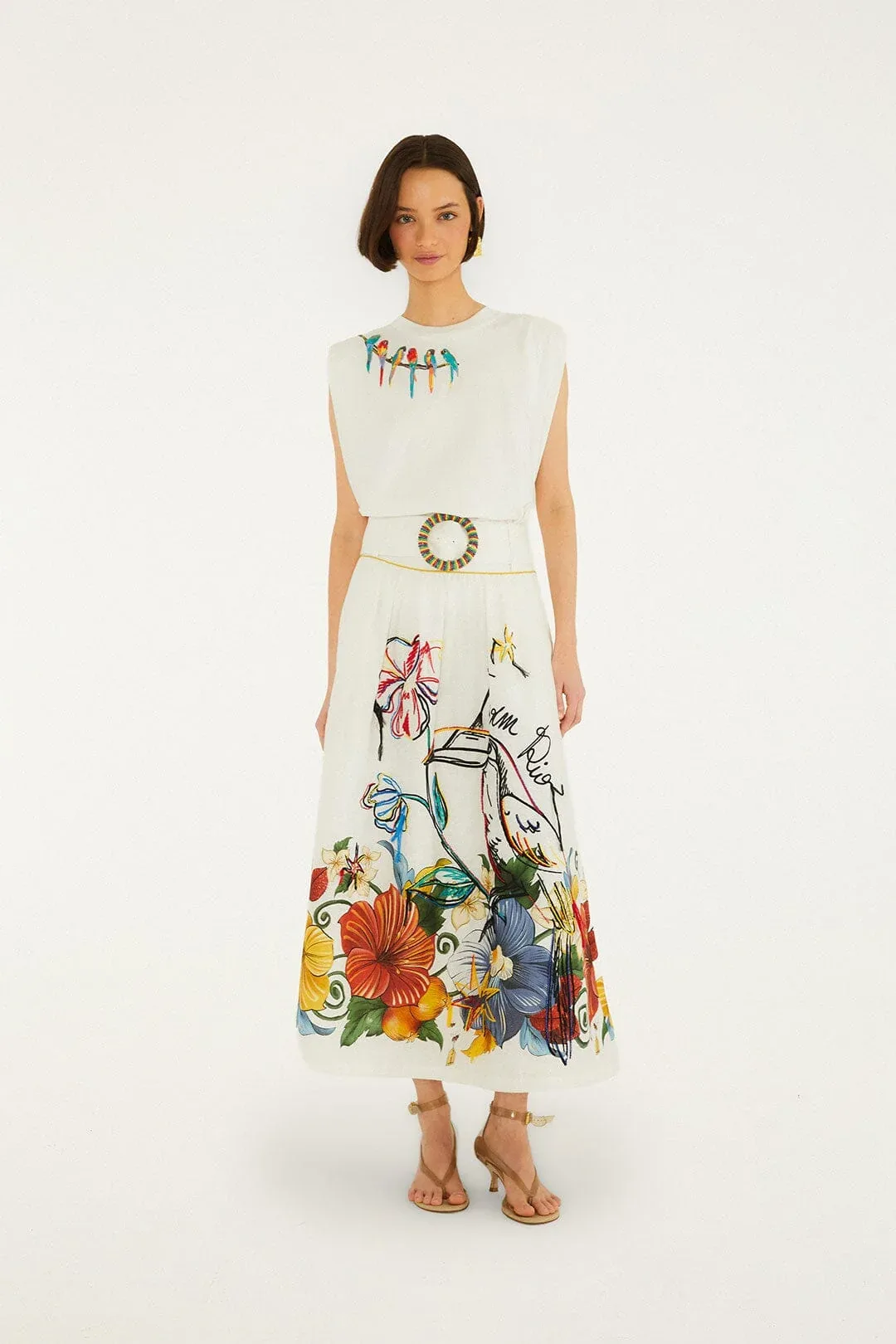 Tropi Embroidered Maxi Skirt