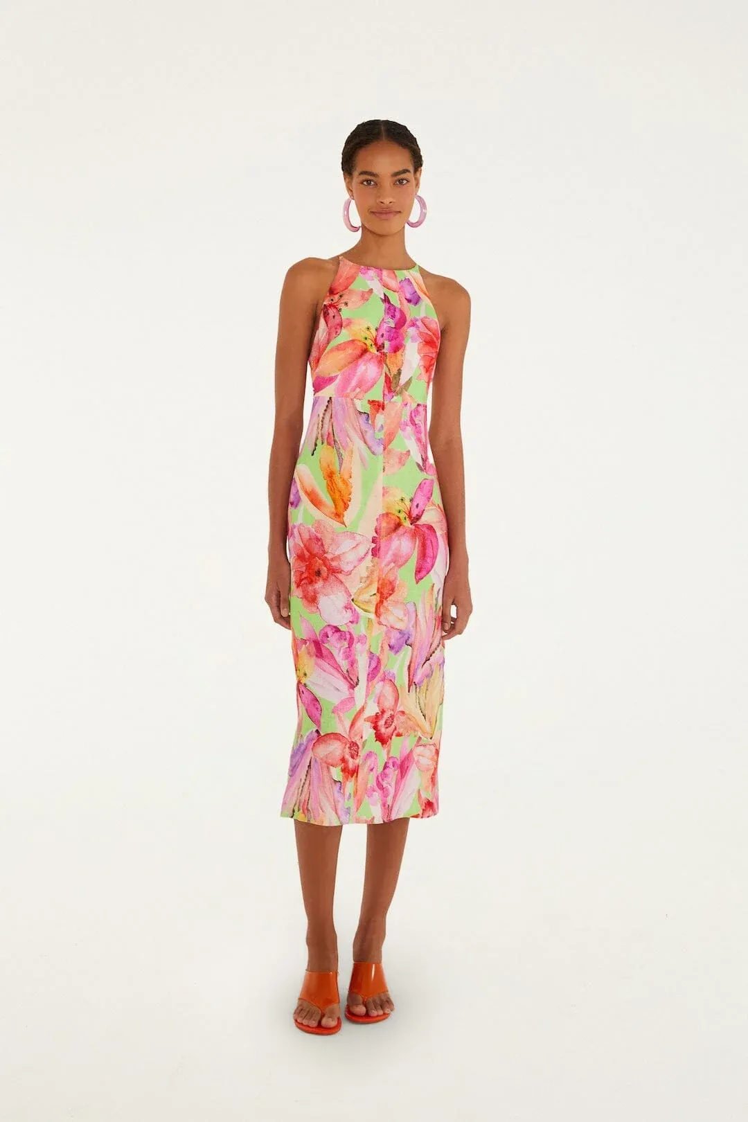 Artsy Flora Midi Dress