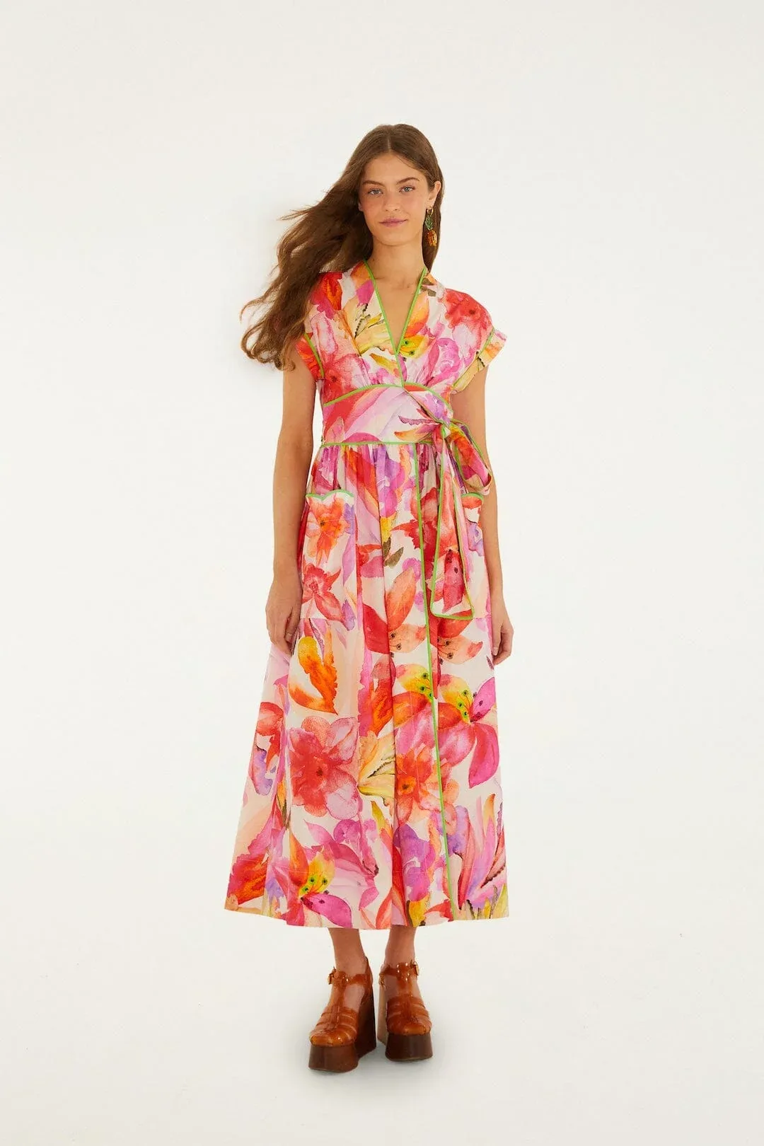 Artsy Flora Belted Maxi Dress by FARM Rio