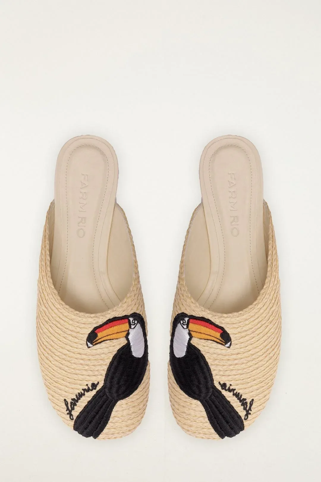 Raffia Embroidered Icons Mule by FARM Rio