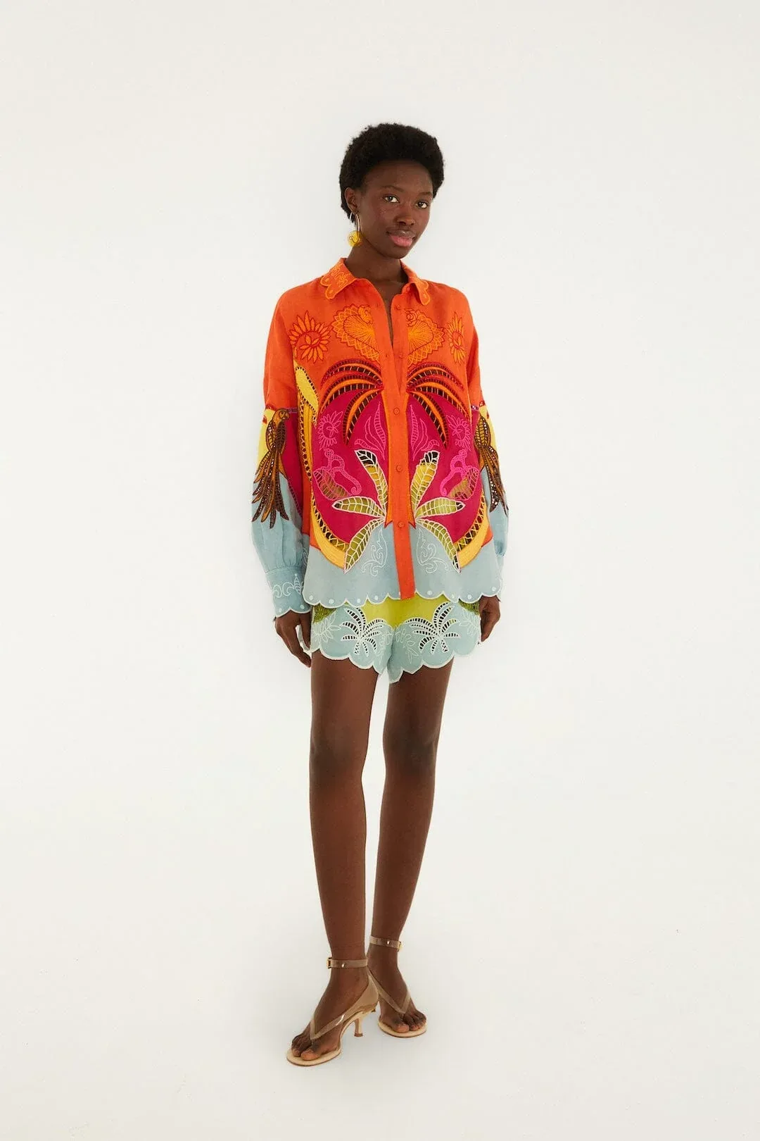 Usiacuri Embroidered Richelieu Shorts by FARM Rio