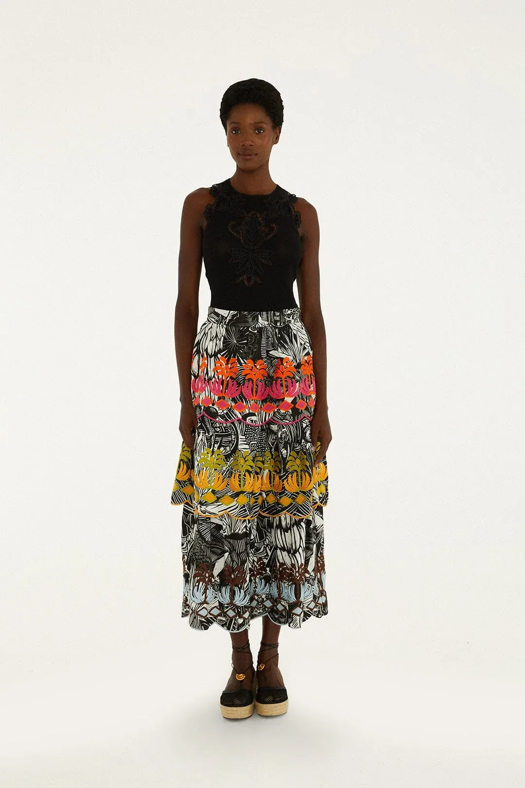 Ruta Layered Maxi Skirt by FARM Rio