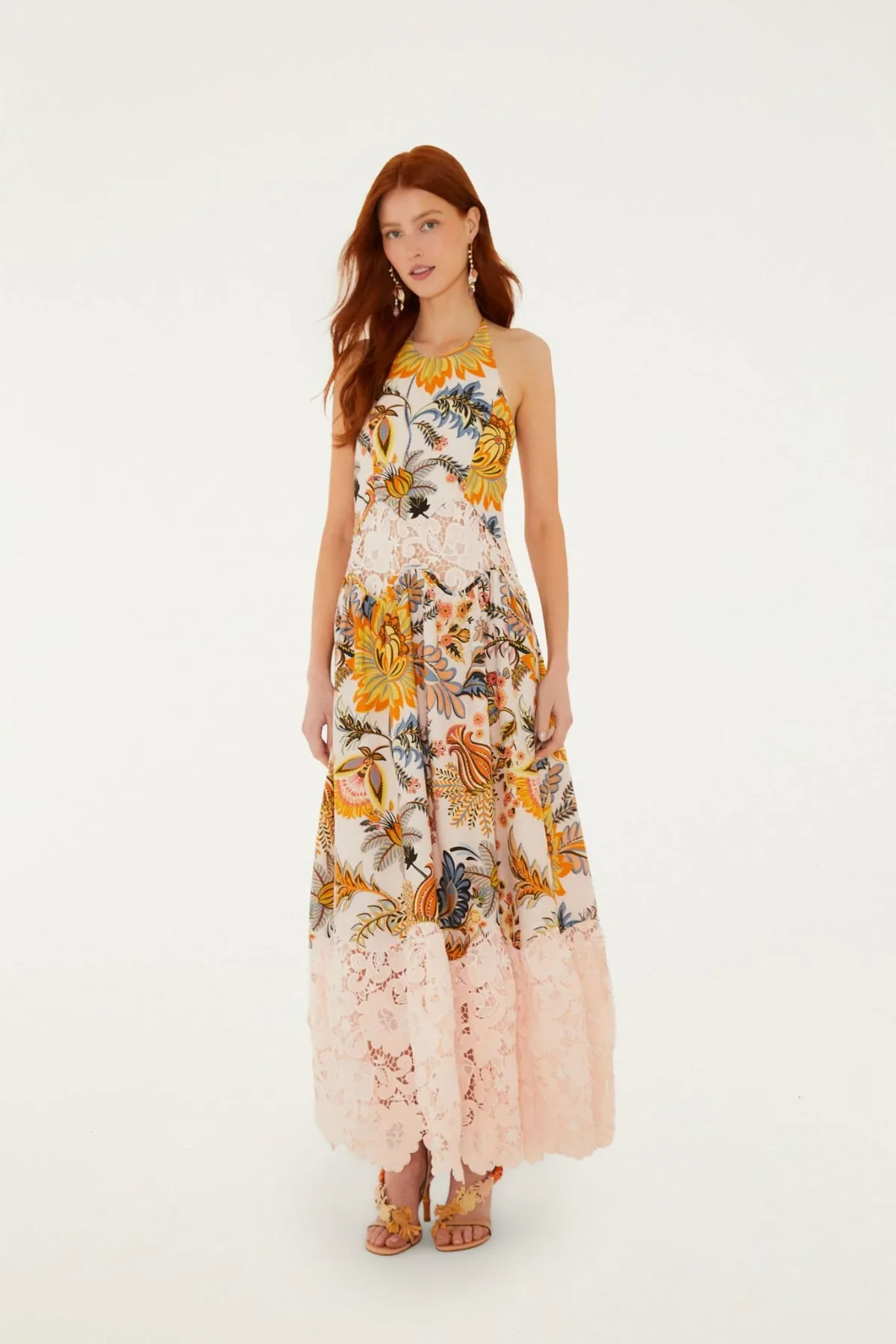 Ligia Floral Lace Maxi Dress by FARM Rio