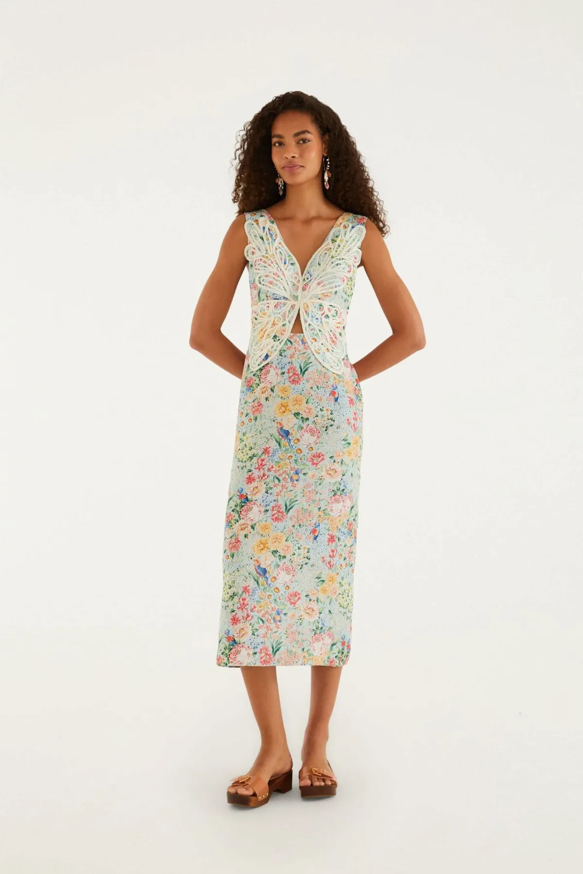 Rendeira 3d Bodice Midi Dress by FARM Rio