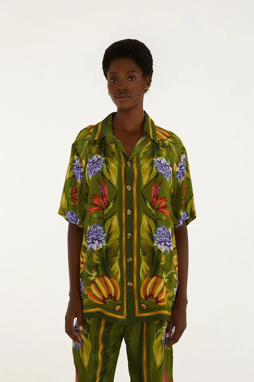 Tropical Scarf Short Sleeve Shirt by FARM Rio