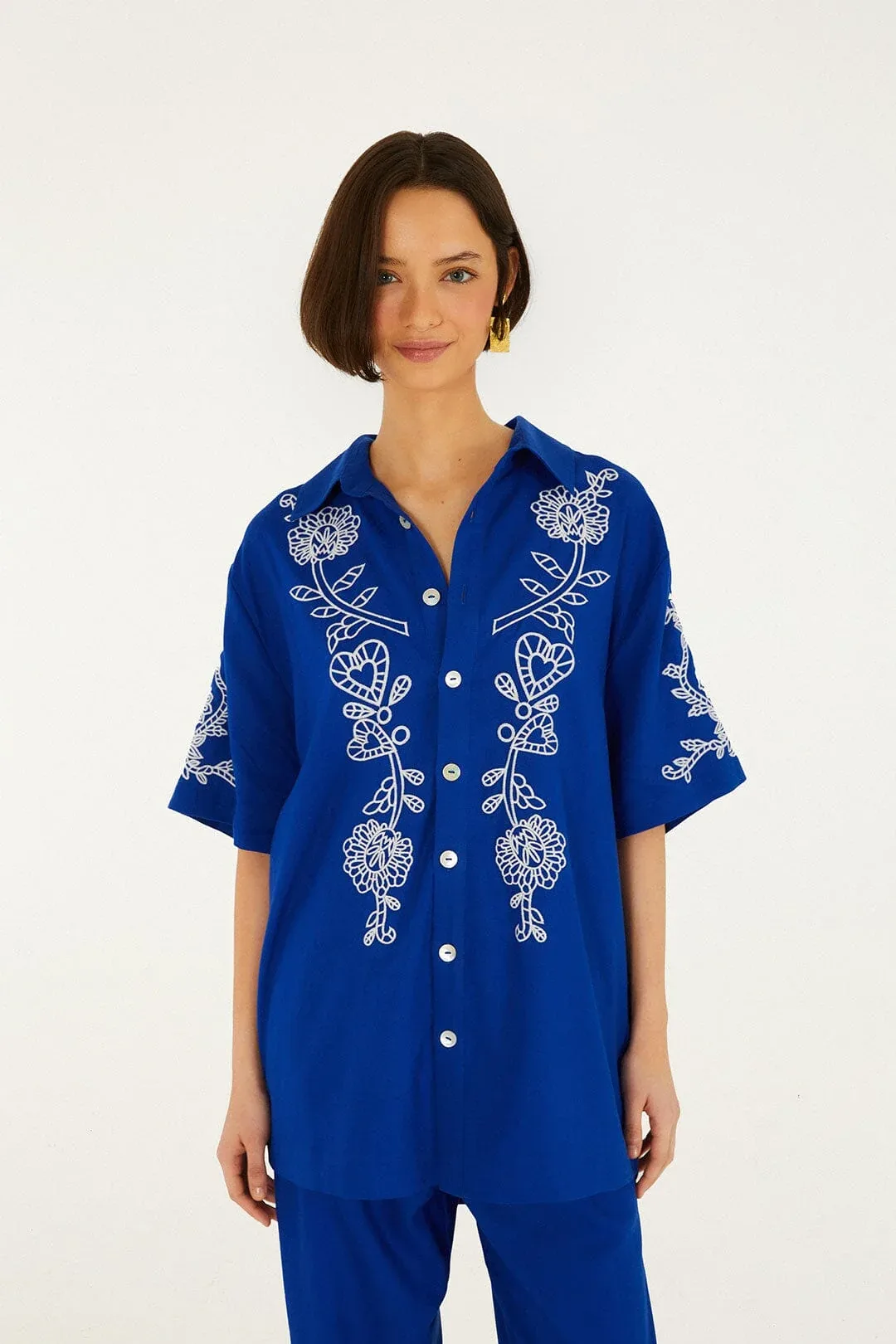 Romantic Embroidered Shirt by FARM Rio