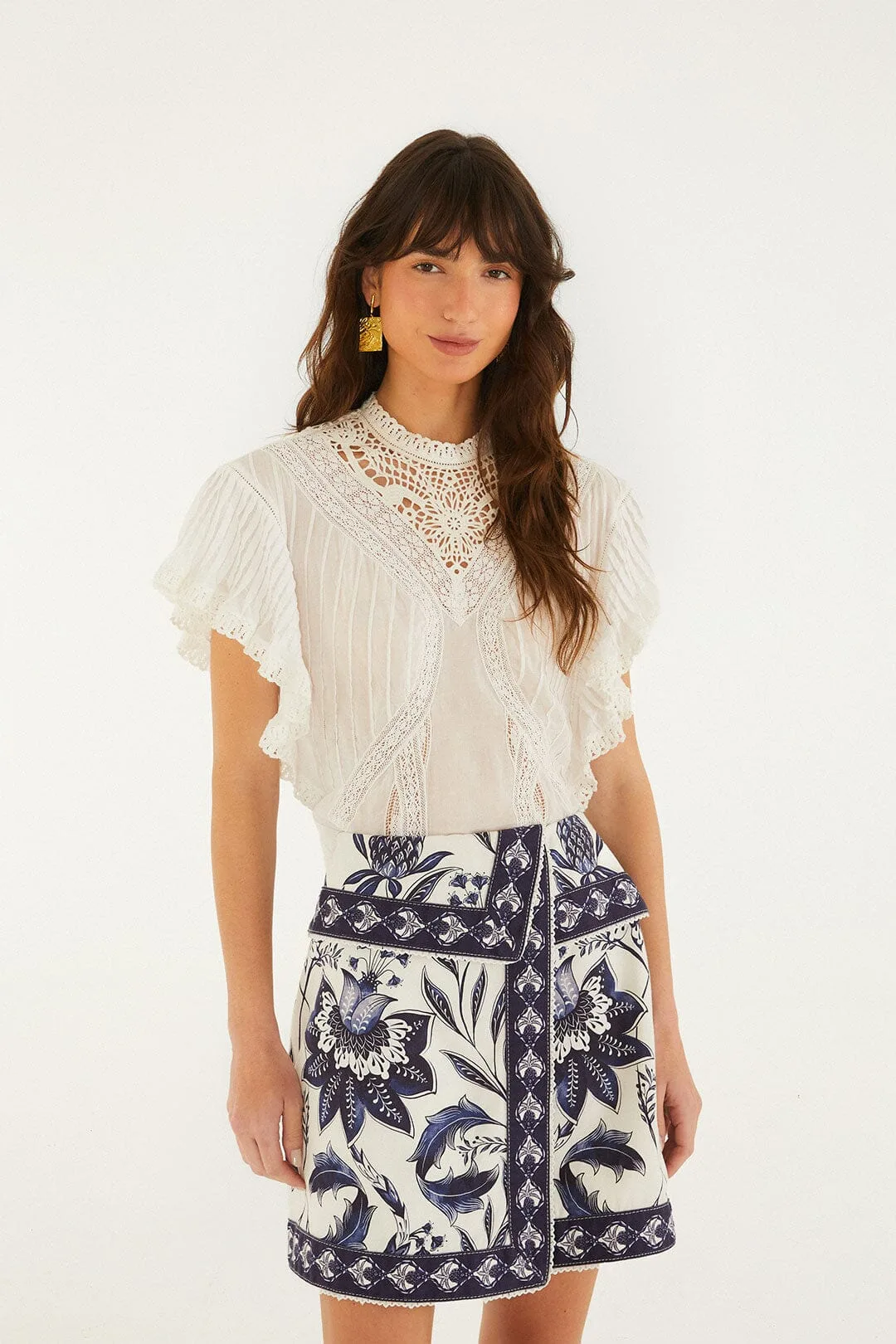 Nina Off-White Skirt by FARM Rio